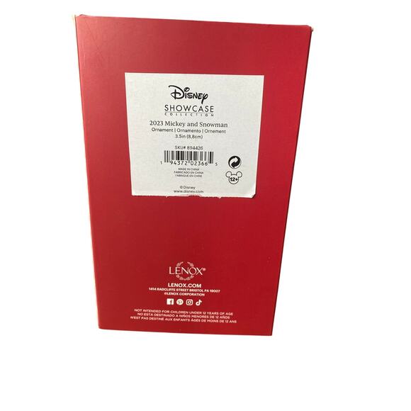 Lenox 2023 Mickey and Snowman Porcelain Gold-Trim Ornament *NEW IN BOX - Picture 6 of 6